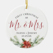 Waterverf Eerste Kerstmis Mr. + mevrouw Ornament (Voorkant)