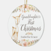 Waterverf Eerste Kerstmis van kleindochter Keramisch Ornament (Links)