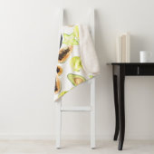 Waterverf Eetbaar Exotic Fruits Monogram Patroon Sherpa Deken (In situ)