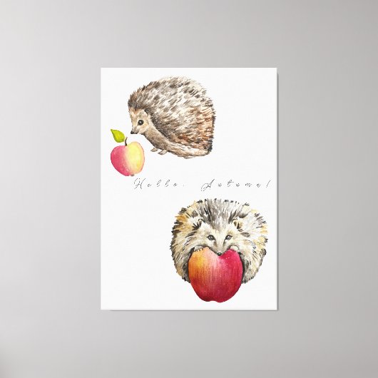 Waterverf egel- en appel-canvas tas notebooks canvas afdruk (Voorkant)