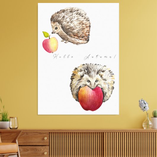 Waterverf egel- en appel-canvas tas notebooks canvas afdruk (Insitu (Woonkamer))