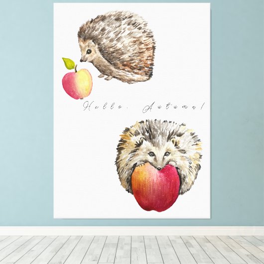 Waterverf egel- en appel-canvas tas notebooks canvas afdruk (Insitu (Houten vloer))