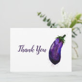 Waterverf Eggplant Bedankkaart (Staand voorkant)