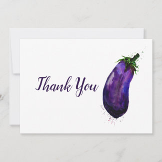 Waterverf Eggplant Bedankkaart