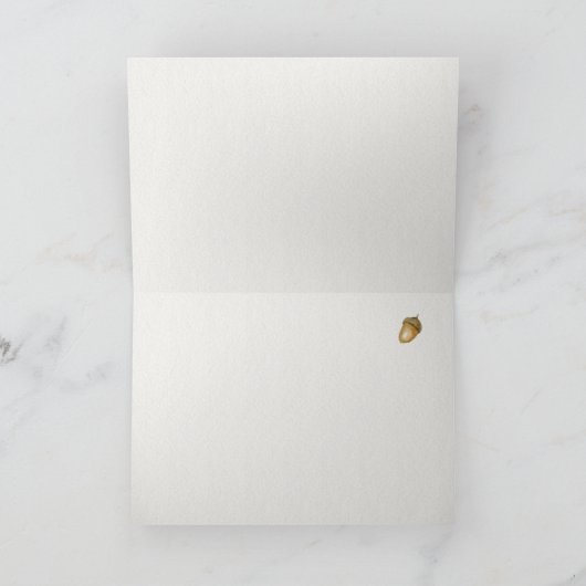 Waterverf eikenboom Dank u Feestdagen Kaart (Binnen)