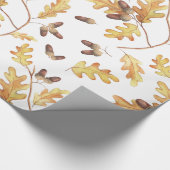 Waterverf eikenhouten bladeren en eikenhouten verp cadeaupapier (Hoek)