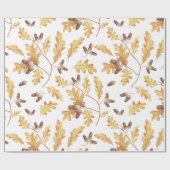 Waterverf eikenhouten bladeren en eikenhouten verp cadeaupapier (Vlak)