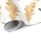 Waterverf eikenhouten bladeren en eikenhouten verp cadeaupapier (Rol Hoek)