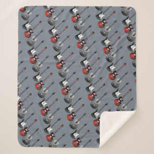 Waterverf Electric Guitars Music Musician Pattern Sherpa Deken