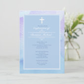 Waterverf Elegance Blue Invitation Kaart (Staand voorkant)