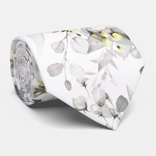 Waterverf Elegant Cream Rozen+Eucalyptus Stropdas (Opgerold)