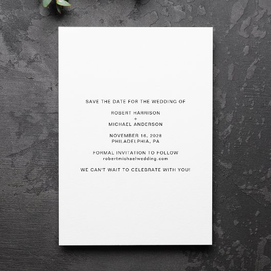 Waterverf Elegant Gay Wedding Tuxedo Save The Date