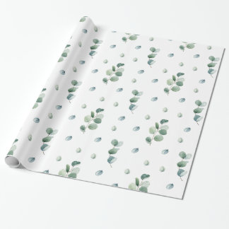 Waterverf Elegant groen Eucalyptus bladeren Cadeaupapier