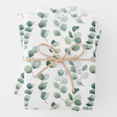 Waterverf Elegant groen Eucalyptus bladeren Inpakpapier Vel (In situ)