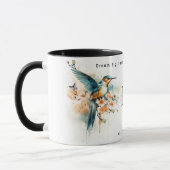 Waterverf Elegant Hummingbird Monogram met naam Mok (Links)