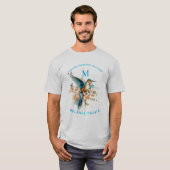 Waterverf Elegant Hummingbird Monogram met naam T-shirt (Voorkant volledig)