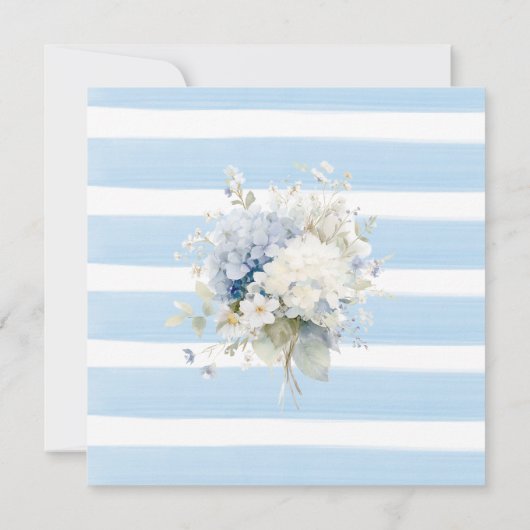 Waterverf Elegant Iets Blauws Bruidsdiner Kaart (Achterkant)