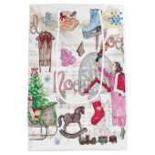 Waterverf Elegant Kerstsprookje Medium Cadeauzakje (Achterkant)