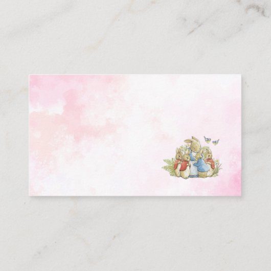 Waterverf Elegant Peter Rabbit Wildflower baby s Informatiekaartje (Achterkant)