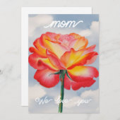 Waterverf elegant Roos schilderen Moederdag Kaart (Voorkant / Achterkant)