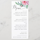 Waterverf Elegant Script Bloemen Boho bruiloft Menu (Voorkant)