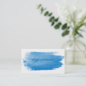 Waterverf Elegant Simple Splatter Blue Visitekaartje (Staand voorkant)