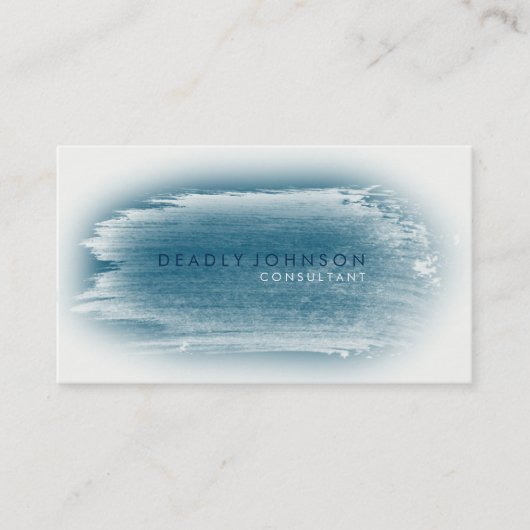 Waterverf Elegant Simple Splatter Blue Visitekaartje (Voorkant)