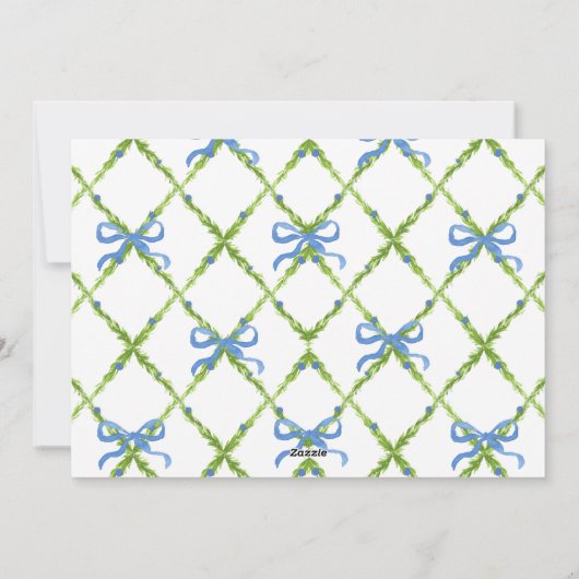 Waterverf Elegante Blauwe Chinoiserie Eén Foto Feestdagenkaart (Achterkant)