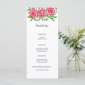 Waterverf elegante bloem minimalist menu (Staand voorkant)