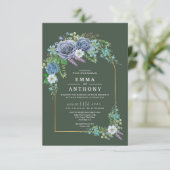 Waterverf Elegante Boheemse bruiloft uitnodiging (Staand voorkant)