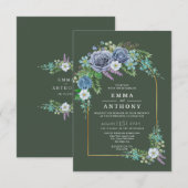 Waterverf Elegante Boheemse bruiloft uitnodiging (Voorkant / Achterkant)