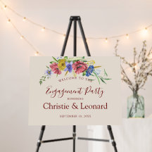 Waterverf Elegante Boho Welkom Verlovingsfeest