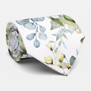 Waterverf Elegante Roestige Blauwe Gum Eucalyptus Stropdas