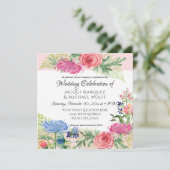 Waterverf Elegante Roze Bloem en Varensblad Kaart (Staand voorkant)