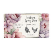 waterverf elegante rustieke bloemeneierdoos etiket (Voorkant)