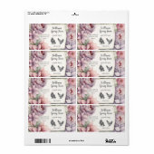 waterverf elegante rustieke bloemeneierdoos etiket (Full Sheet)