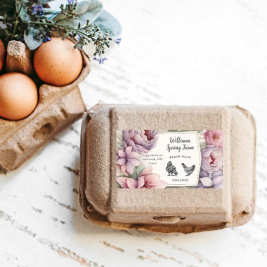 waterverf elegante rustieke bloemeneierdoos etiket