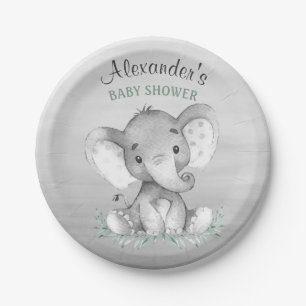 Waterverf Elephant Baby shower Papieren Bordje