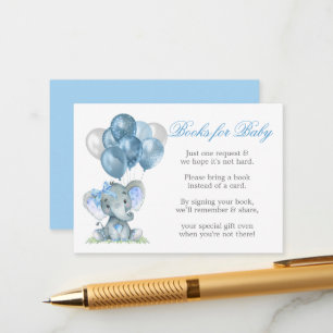 Waterverf Elephant Bow Boeken voor Baby ballonnen Informatiekaartje