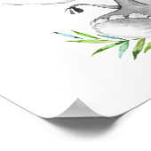 Waterverf Elephant Boy Baby shower Banner Poster (Hoek)