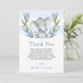 Waterverf Elephant Boy Baby shower Hartelijk dank Bedankkaart (Staand voorkant)