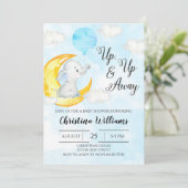 Waterverf Elephant Boy Baby shower Kaart (Staand voorkant)