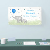 Waterverf Elephant Boy Baby shower Welkom Spandoek (Beurs)