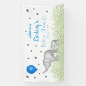 Waterverf Elephant Boy Baby shower Welkom Spandoek (Verticaal)
