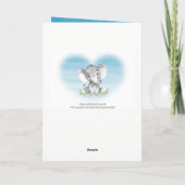 Waterverf Elephant Boy Dank u Bedankkaart (Achterkant)