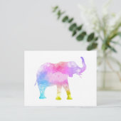 Waterverf Elephant Briefkaart (Staand voorkant)