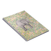 Waterverf Elephant Flowers Gold Glitter Notitieboek (Rechterzijde)