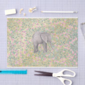 Waterverf Elephant Flowers Gold Glitter Tissuepapier (Craft)