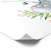 Waterverf Elephant Girl Baby shower Banner Poster (Hoek)