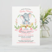 Waterverf Elephant Girl Baby shower Boek Kaart (Staand voorkant)